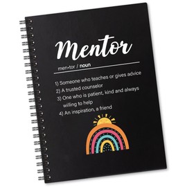 Sixrip Mentor Definition 160 Blank Pages Spiral Notebook, Appreciation Gifts for Mentor, Birthday Thanksgiving Farewell Retirement Gift for Mentor Coworker Colleague, Employee Appreciation Gift