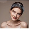 J's select Women's Party Dance Headband, Hair Accessory, Black, Rhinestone