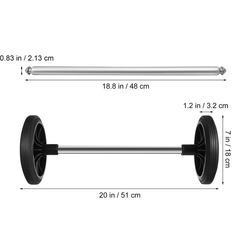 SOLUSTRE Trash Can Wheels Replacement - 2 Pack 7" x