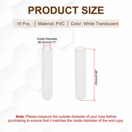 PATIKIL 2.8x25mm (IDxL) Rubber End Caps, 16 PCS Rubber Caps High Temp Tips Screw Silicone Flexible Thread Protector for Pipes Screw Blots Tube Fishing Jigs