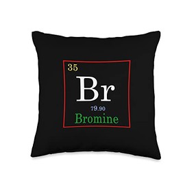 Elements T Store Bromine Element Periodic Table Chemistry Throw Pillow, 16x16, Multicolor