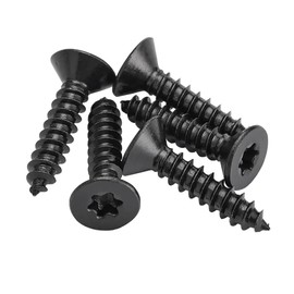 M4 x 20 mm Torx Countersunk Wood Screws Black Xylan Coated Self-Tapping Screws Made of 304 Stainless Steel for Wood Full Thread Woodworking Fixing (Pack of 100)