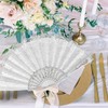 iZoeL Lace Fan Hand Fan White Fan Pack of 10
