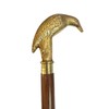 Cubical Collection Vintage Brass Handle Adjustable Wooden Walking Stick Walking