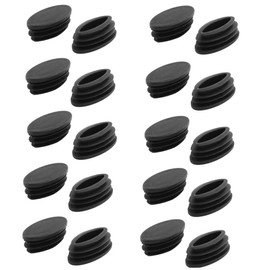 LinaLife 20pcs Plastic Thread Diameter 1.35" x 0.6" Plastic Desk Chair Feet Oval Pipe Tube Insert End Cap 20 x 40mm Wrought Iron Outdoor Patio Furniture Chair Glide