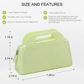 JienClound Mini Cosmetic Bag, Compact And Convenient Waterproof Makeup Bag, Silicone Wallet, Phone Bag (Green)