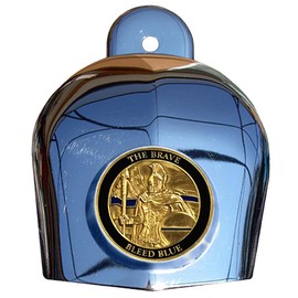 MotorDog69 Police Brave Bleed Blue Harley Horn Cover Coin Mount Set