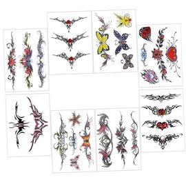 TOVINANNA 8sheets Body Decal Temporary Flower Stickers for Women Realistic Floral Designs for Arms Neck and More Easy to Apply Remove