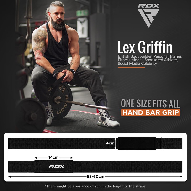 RDX Weight Lifting Straps,Powerlifting Deadlifting, Anti Slip 60CM Hand Bar