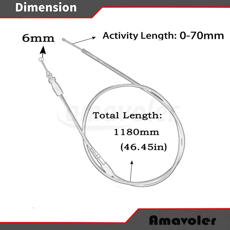 amavoler 7/8''/ 22mm Thumb Throttle Cable Accelerator Handle Assembly Fit