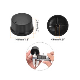 MECCANIXITY Rotary Potentiometer Knob 6mm Hole Dia D Shaft, 1.0" H x 1.8" Dia Black Plastic Volume Knobs Cap for Guitar Bass Volume Control Knob,Switch Knob