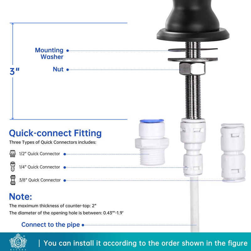 GICASA Sink Drinking Water Faucet, Sink Water Filter System, Suitable