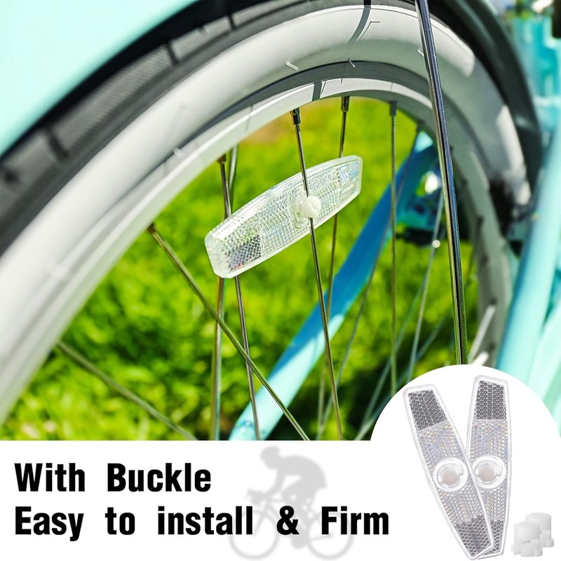 Lexziuo 8Pcs Bike Wheel Spoke Reflectors - Waterproof Cycling Safety