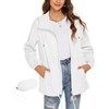 Avoogue Womens Lightweight Hooded Waterproof Active Outdoor Rain Jacket White