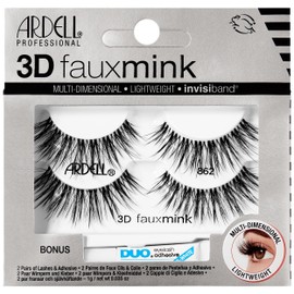 Ardell 3D Fauxmink 862 Lashes and Adhesive, 2 pairs