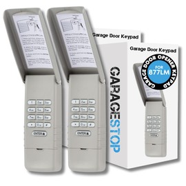 Garage Stop 2X for 877LM Liftmaster Garage Door Keypad, fits Chamberlain Craftsman Wireless Garage Door Opener Keypad, 2011 to Present, Yellow Learn Button