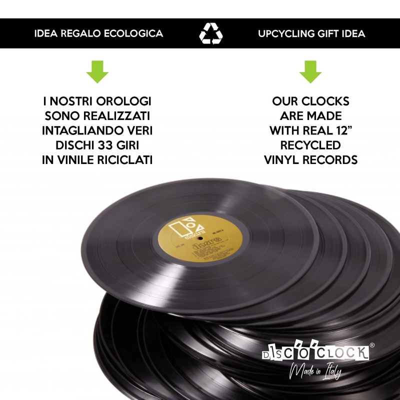 DISCOCLOCK - Silent Vinyl Clock - World World - Gift