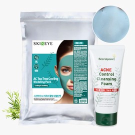 Skinai 스킨아이AC티트리 쿨링 모델링팩1kg + 아크네 컨트롤 티트리 클렌징폼 Skin Aid AC Tea Tree Cooling Modeling Pack 1kg + Acne Control Tea Tree Cleansing Foam