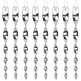 Factee 8 Pack Bird Reflective Rods for Outdoors, Woodpecker Deterrent Devices for House, Spiral Garden Bird Scare Reflectors, Hanging Mirror Twists for Yard, Patio, Garden, Farm, Decoration