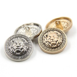 Anjing Schaftknopf Löwenkopf, Metall, geprägt, Anzug, Shirt, DIY, 10 Stück, gold, 25 mm