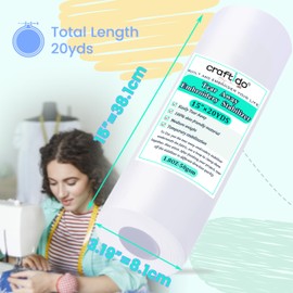 Craftido Tear Away Embroidery Stabilizer Backing 15" x 20 Yd/roll Compatible with Most Hoops 1.8oz Medium Weight for Machine Embroidery and Hand Sewing