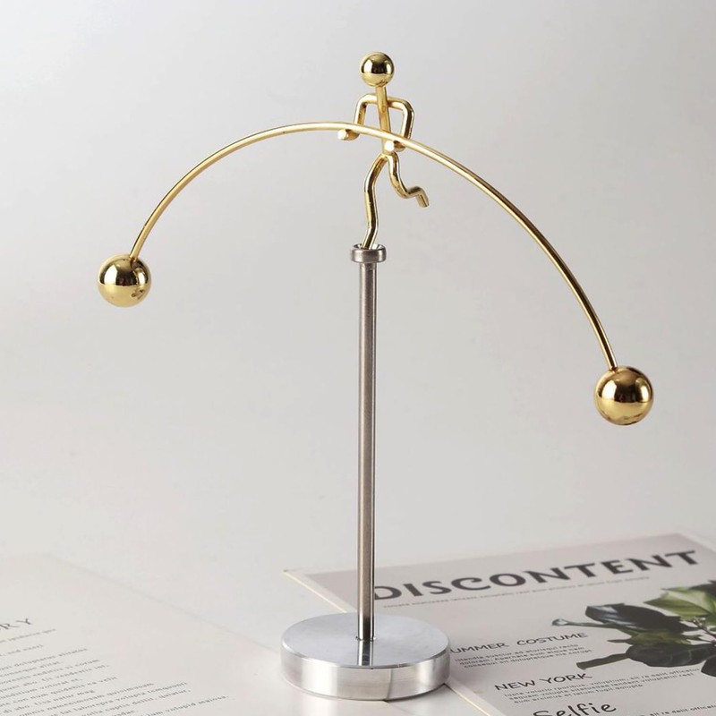 ThinkTop Weightlifter Kinetic Art Balance Steel Balance Physics Eduecational Decoration