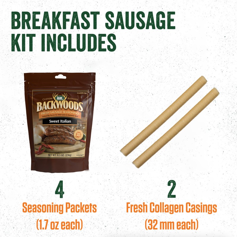 LEM Products Backwoods Sweet Italian Fresh Sausage Seasoning Kit, Ideal