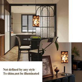 Medium Lamp Shade,Metal Lampshade with Geometric Pattern,Modern Style Lampshade for Table Lamp and Floor Light,20 x 11 x 11cm