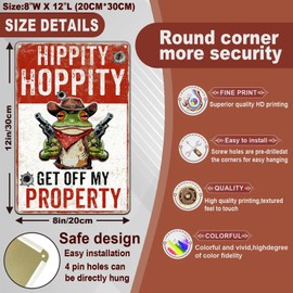 macago Frog Decor Funny Yard Sign Hippity Hoppity Get Off My Property Outdoor No Trespassing Warning Signs for Door Yard 8x12 Inch