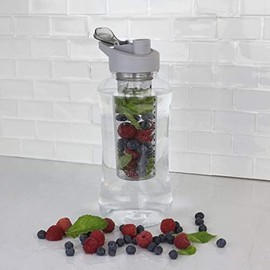 JOEY'Z Large (60 oz - Half Gallon) Fruit Infuser Water Bottle BPA Free for Travel, Workouts, Camping, Sports Bottle
