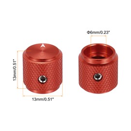 MECCANIXITY 3 Pcs Aluminium Potentiometer Knobs, 1/4" (6mm) Universal Volume Tone Control Knobs with Arrow Indicator for Guitar, 1/2" Red