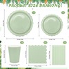 AKONE 125 Piece Sage Green Party Tableware Set for 25