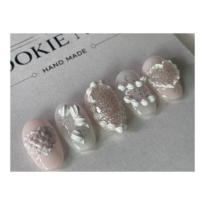 ⭐️ [Sugar Heart Frill] Romantic handmade nail tip ⭐️ -
