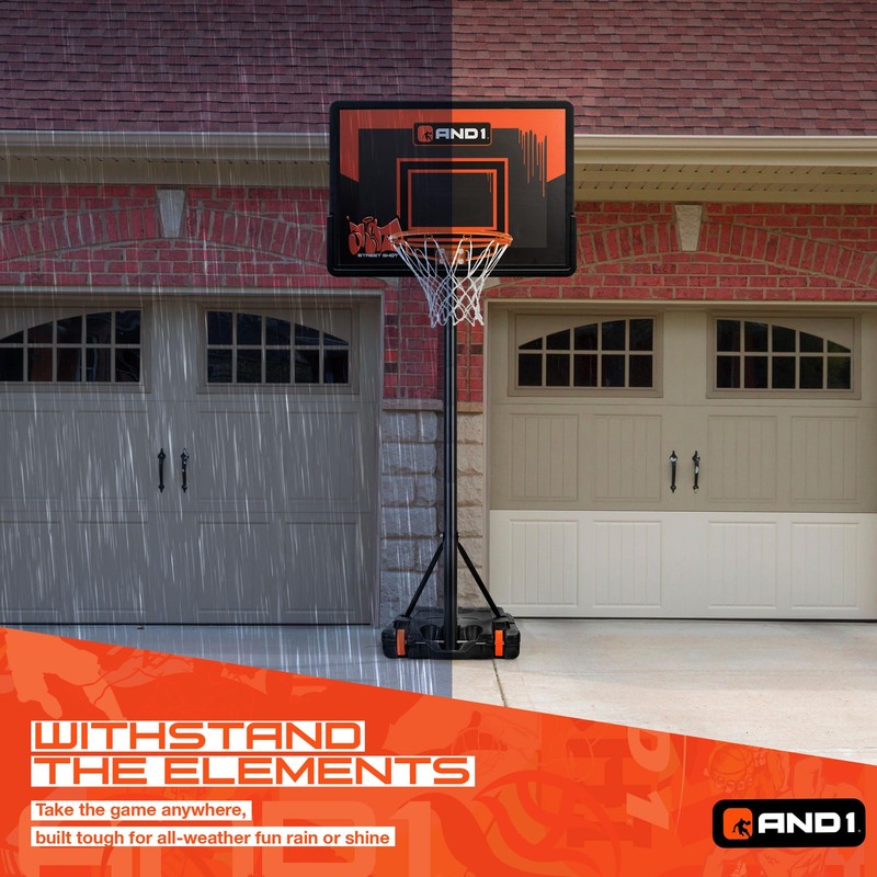 AND1 32" Youth Basketball Hoop & Basketball Bundle - Adjustable