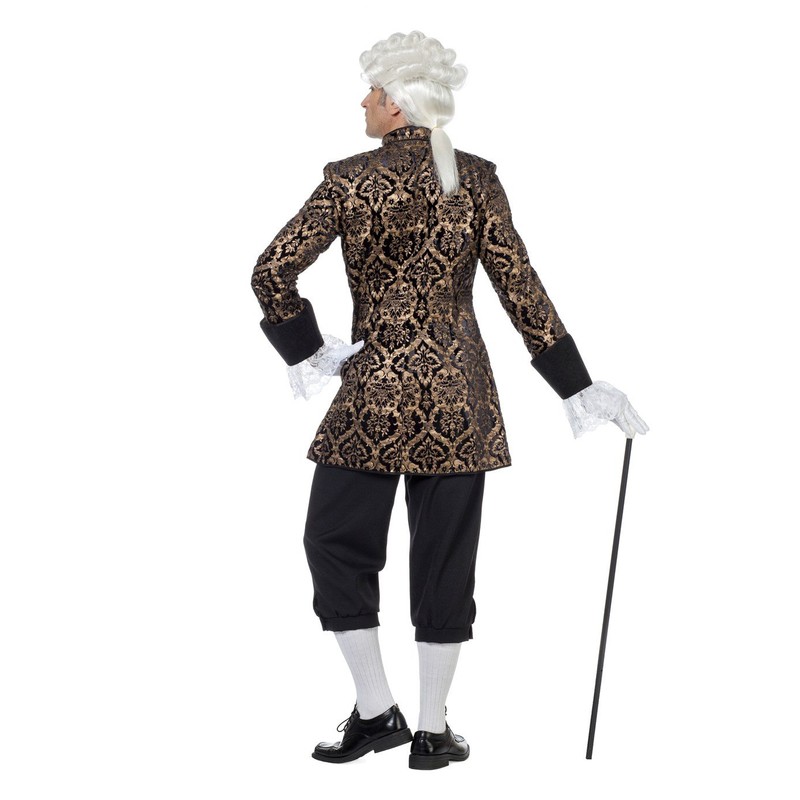 shoperama Marquis Louis Men's Baroque Rococo Costume Black/Gold Velvet Suit