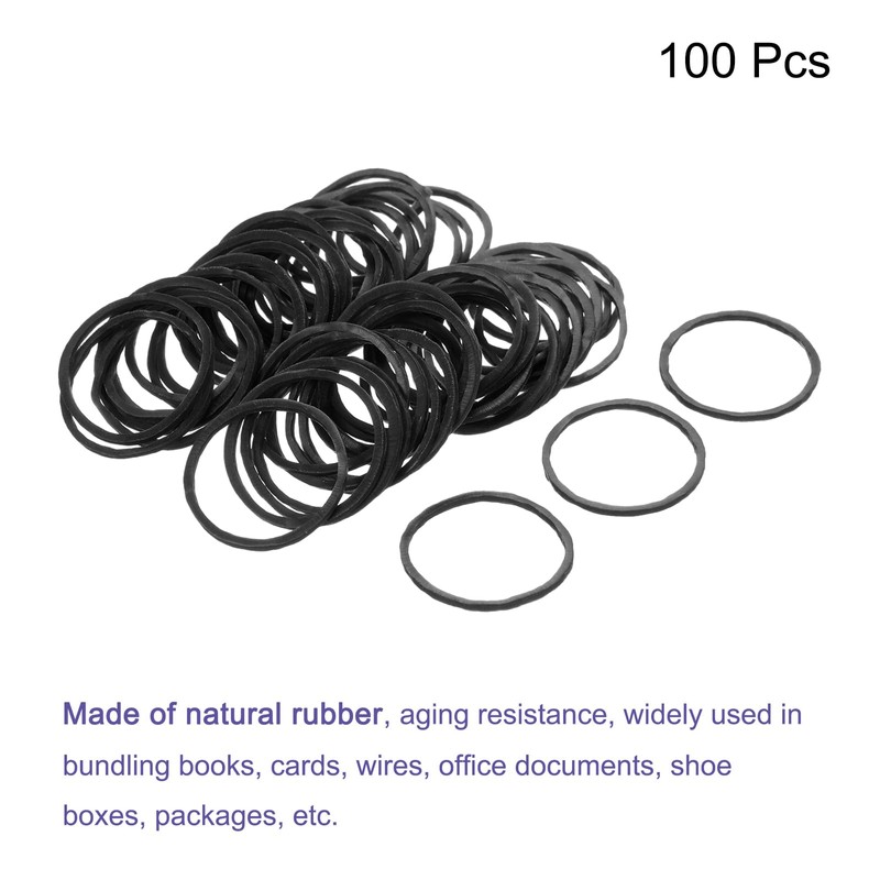sourcing map 100 Pack Rubber Band Stretchable Rubber Elastic Band