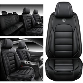 Bitablue Seat Covers for Lexus RX 400h 2006-2008 Nappa Leather Car Seat Cover Compatible Airbag Seat Protector Waterproof Auto Seat Covers(Classic Black,Full Set)