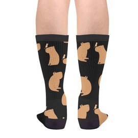 Jiekenmo Funny Capybara Capybaras Birds Casual Unisex Novelty Fun Crew Socks Fashion Comfortable Men And Women Crazy Dress Socks