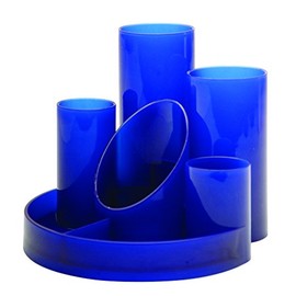 Helix Clear-up Desk Tidy with Five Tube Holders (Blue)
