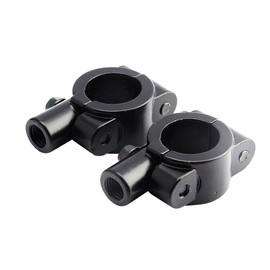 Acouto Soporte de manillar de espejo de motocicleta, 10 mm 7/8 "Adaptador de abrazadera de soporte de montaje de espejo de manillar de motocicleta universal 2 uds aluminio negro