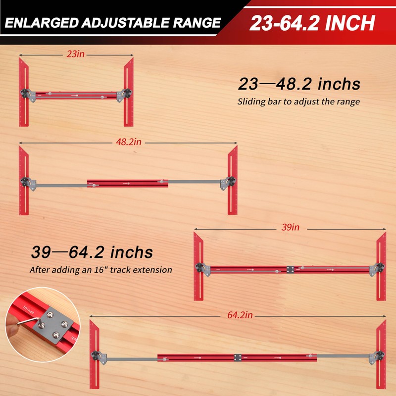 Portable Stair Tread Template Tool, Simple Assembly Stair Measuring Tool,