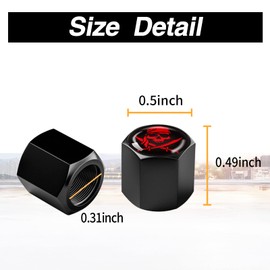 Ajxn 4 Pack Skull Car Wheel Tire Valve Stem Caps Airtight Dust Proof Covers Universal Tire Air Valve Caps for Cars, Trucks, Bicycles, Car Accessories for Men and Women (Red Scarf Skull #29)