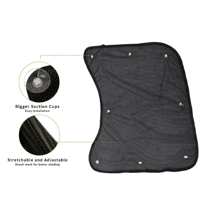 2 Pcs Semi Truck Window Sun Shades, Mesh Side Window