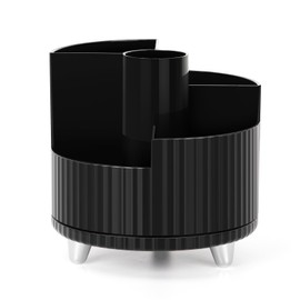 Cinnani Make Up Cosmetic Organiser, 360° Rotating Lipstick Beauty Organiser, Multifunctional Cosmetic Make Up Organiser - Black