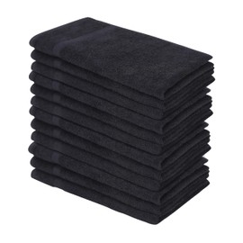 Organix Premium Hand Towels for Bathroom, 12 Pack 16"x28" Cotton Hand Towel Set, Lightweight and Highly Absorbent Towels for Kitchen, Bathroom, Travel, Hotel, and Spa (Black)