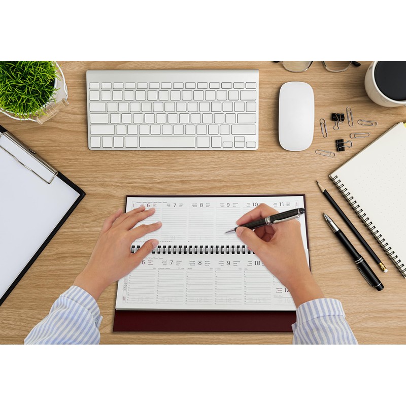 Weekly Desk Planner 2024 Office Home Work Appointment Organiser Hardback