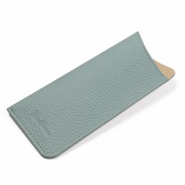 Blampom bp-2014 Women's Glasses Case, Leather, Genuine Leather, Fashionable and Cute, blue