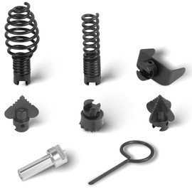 16mm Drain Cleaner Combination Cutter Head Set is drain auger drill attachment & drain snake drill attachment，Relioky 8pcs drain cleaning drum machine tool set for pipe drain cleaner machine,black