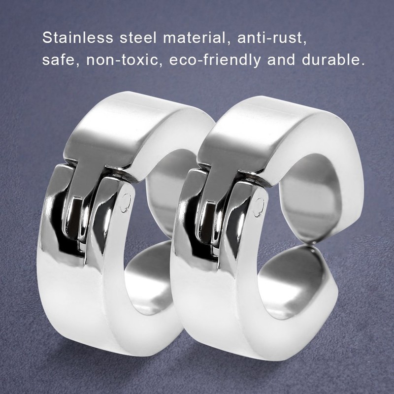 1 Par Clips de Oreja con Estilo de Acero Inoxidable