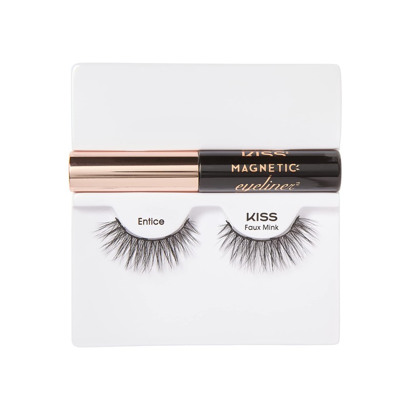 KISS Magnetic False Eyelashes and Eyeliner, ‘Entice’, 12mm, Easy to